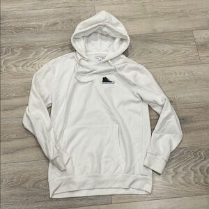 White Hoodie with Sneaker Logo